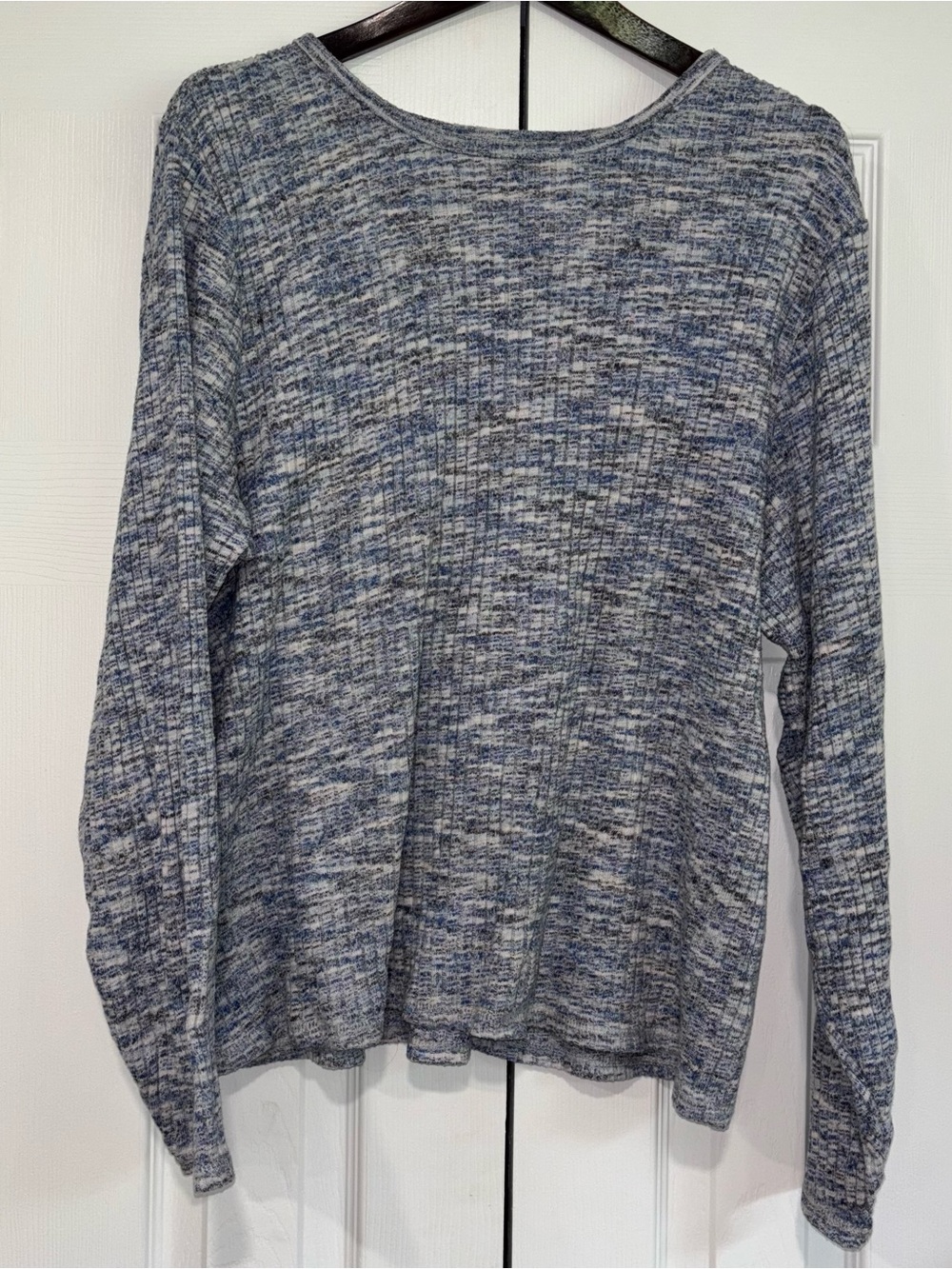 Old Navy Women’s Blue Marled Plush Long Sleeve Knit Top Size XXL Volcanic Glass
